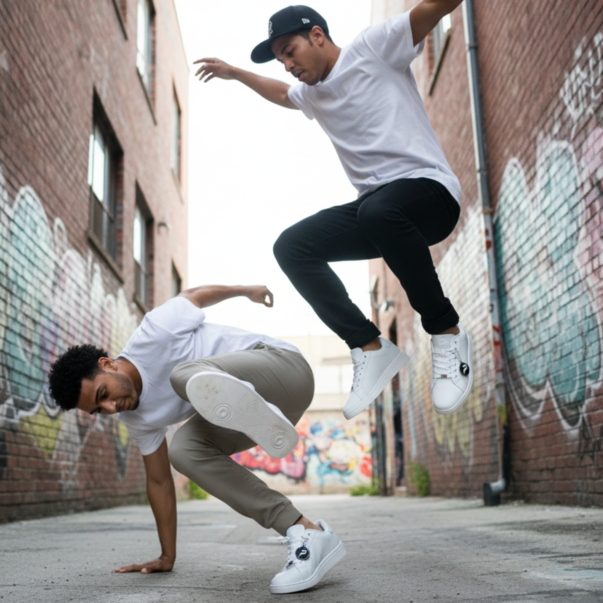 [BIANCO] Unisex Low-Top White Dance Sneakers