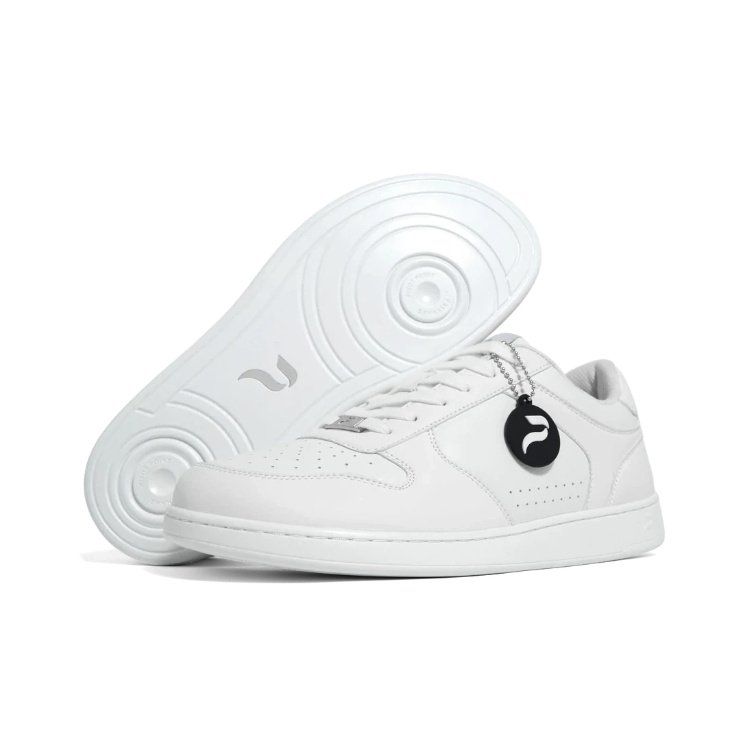 Flow 2 Wide White dance sneaker, front three-quarter with sole